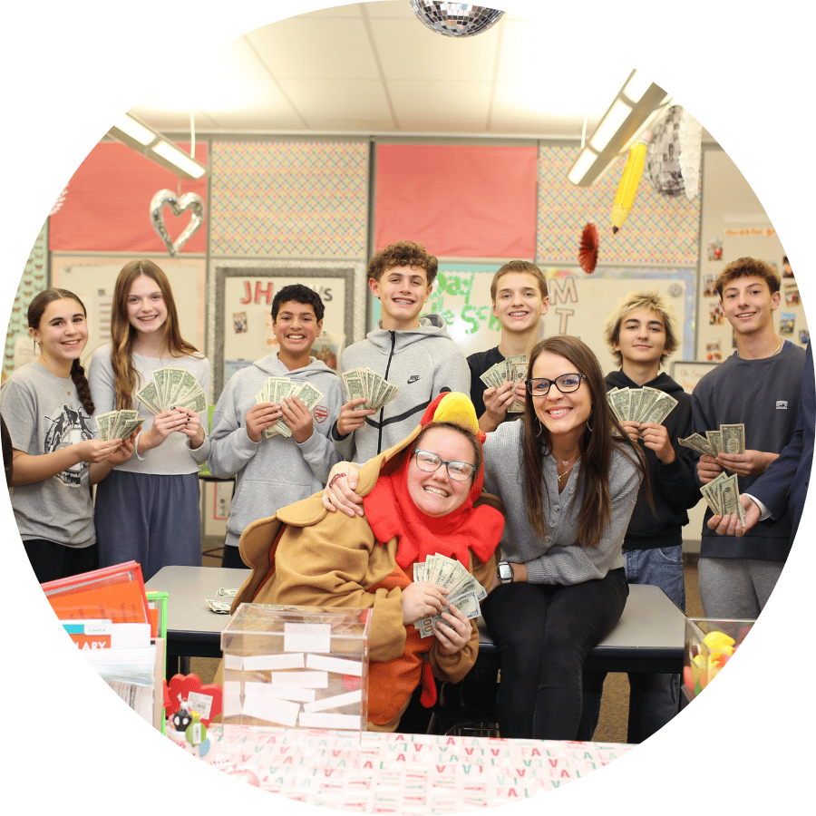 Indiana Jr High STUCCO kids who rasied money for Turkeython.