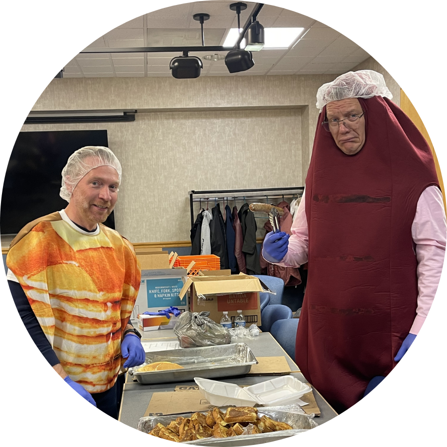 Aaron and Rob on Pancake & Sausage Day 2025025